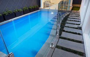 A 7.5m x 3.5m Sahara Fibreglass Pool, Colour: Pacific Shimmer, Location: Swanbourne.