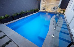 A 7.5m x 3.5m Sahara Fibreglass Pool, Colour: Pacific Shimmer, Location: Swanbourne.