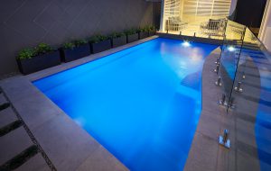 A 7.5m x 3.5m Sahara Fibreglass Pool, Colour: Pacific Shimmer, Location: Swanbourne.